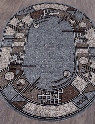 Ковер ALBINA 3 - BLUE-BROWN 2 - Овал - коллекция SIERRA