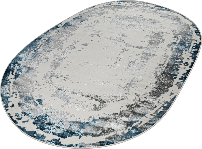 Ковер 36897J oval BLUE FLS / L.GREY