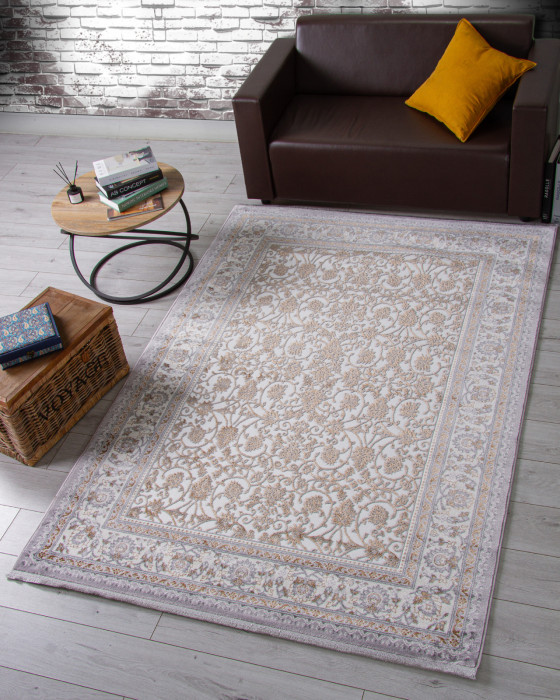 Ковер F608 - GRAY-GREEN - Прямоугольник - коллекция HALIF