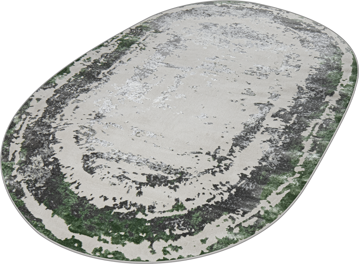 Ковер 36897J oval GREEN FLS / L.GREY