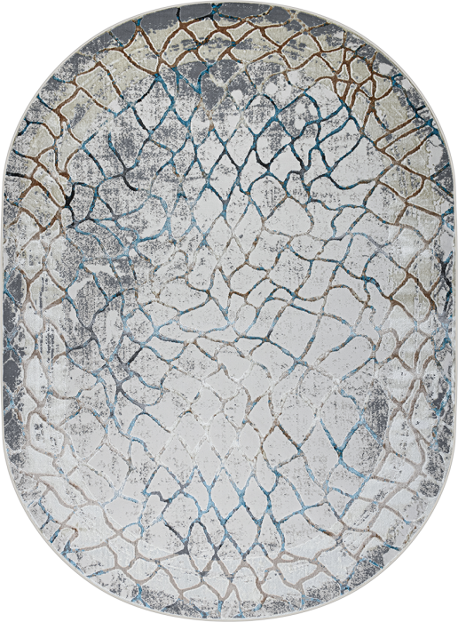 Ковер 37888A oval BLUE FLS / BEIGE FLS