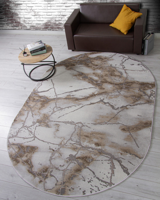 Ковер 3270 - GRAY-BEIGE - Овал - коллекция GRAFF