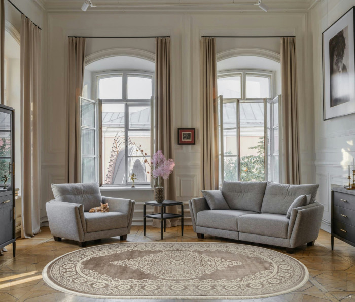 Ковер 26468A - CREAM / D.BEIGE - Овал - коллекция MARMARIS