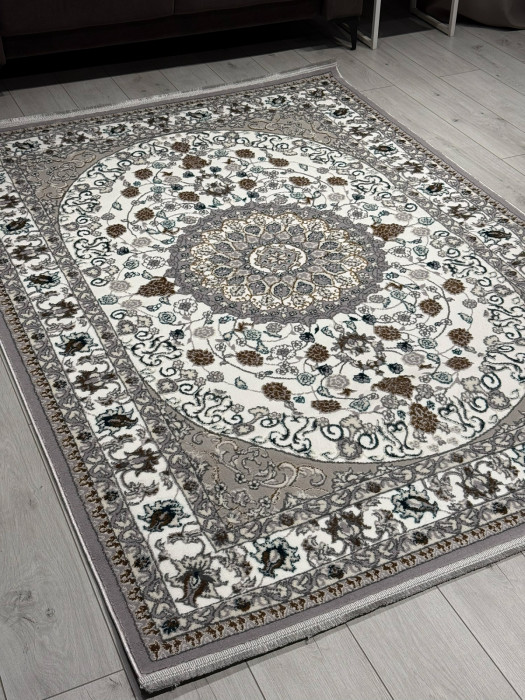 Ковер F611 - GRAY-BLUE - Прямоугольник - коллекция HALIF