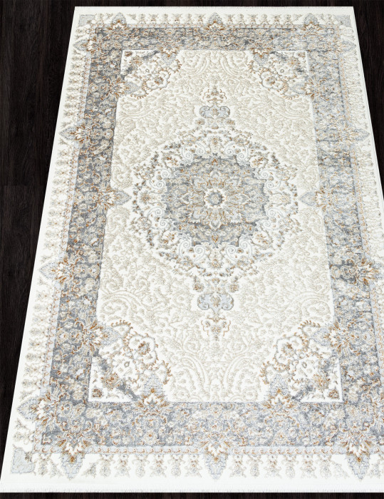 Ковер 06066A - GREY FDY / CREAM HB - Прямоугольник - коллекция SAHARA