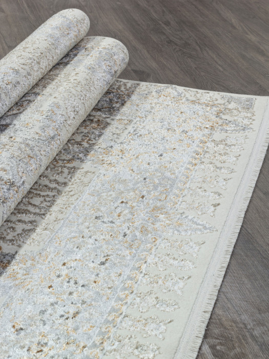 Ковер 06066A - GREY FDY / CREAM HB - Прямоугольник - коллекция SAHARA