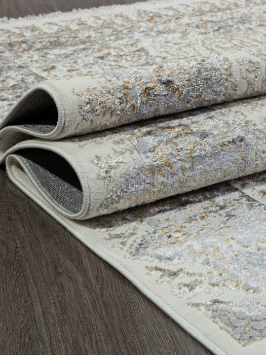 Ковер 06066A - GREY FDY / CREAM HB - Прямоугольник - коллекция SAHARA