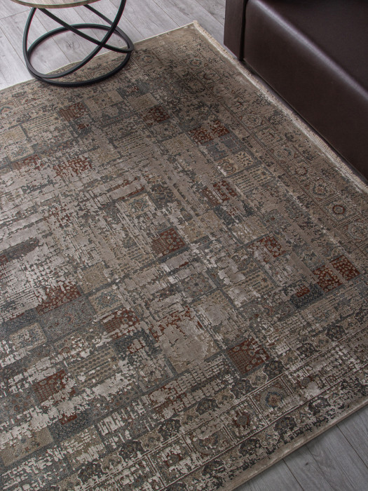 Ковер G078J2 - D.GREY / BEIGE - Прямоугольник - коллекция ROYAL
