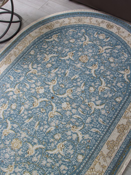 Ковер M101B - BLUE / BLUE - Овал - коллекция ZARINA