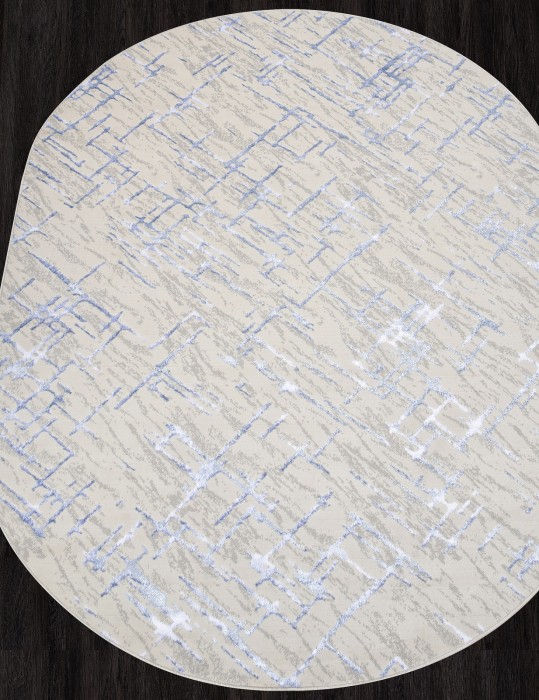 Ковер F164 - CREAM-BLUE - Овал - коллекция LIMAN
