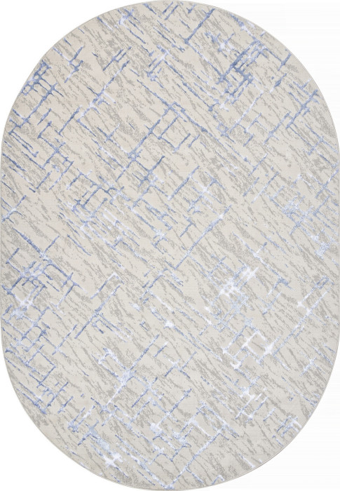 Ковер F164 - CREAM-BLUE - Овал - коллекция LIMAN