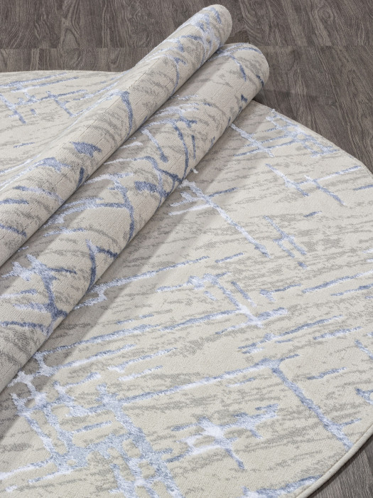 Ковер F164 - CREAM-BLUE - Овал - коллекция LIMAN