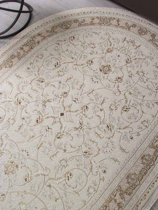 Ковер M101B - CREAM / CREAM - Овал - коллекция ZARINA