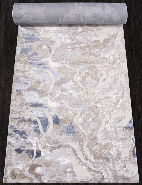 Ковер D070A - D.GREY SHIRINK / BLUE FDY - Дорожка - коллекция PERU