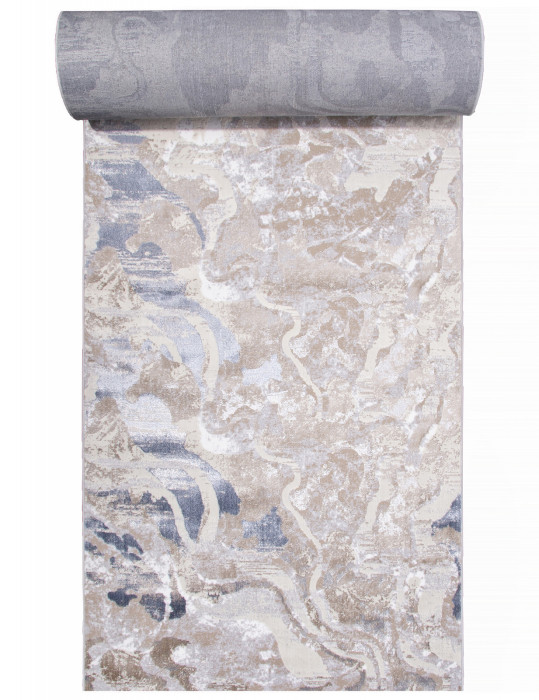Ковер D070A - D.GREY SHIRINK / BLUE FDY - Дорожка - коллекция PERU