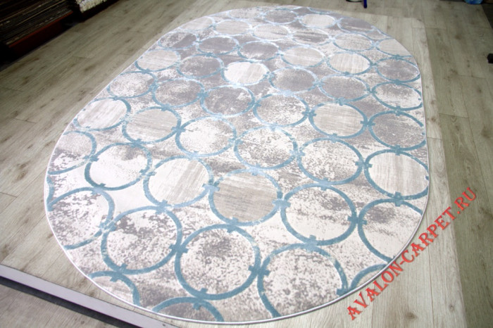 Ковер 36444B oval BLUE / BLUE