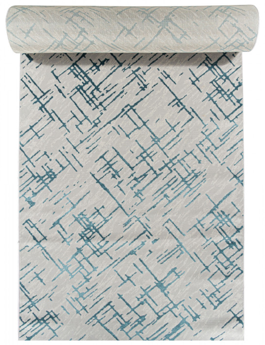 Ковер F164 - GRAY-D.BLUE - Дорожка - коллекция LIMAN