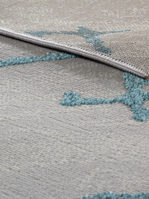 Ковер F164 - GRAY-D.BLUE - Дорожка - коллекция LIMAN