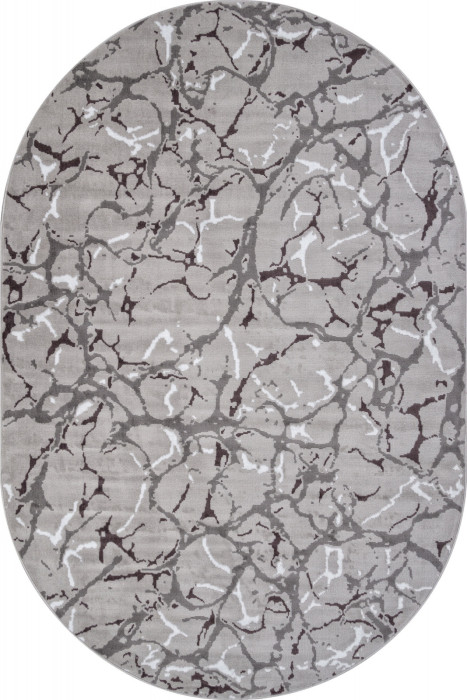 Ковер F389 - GRAY - Овал - коллекция SILVER
