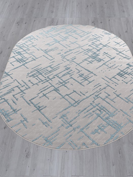 Ковер F164 - GRAY-D.BLUE - Овал - коллекция LIMAN