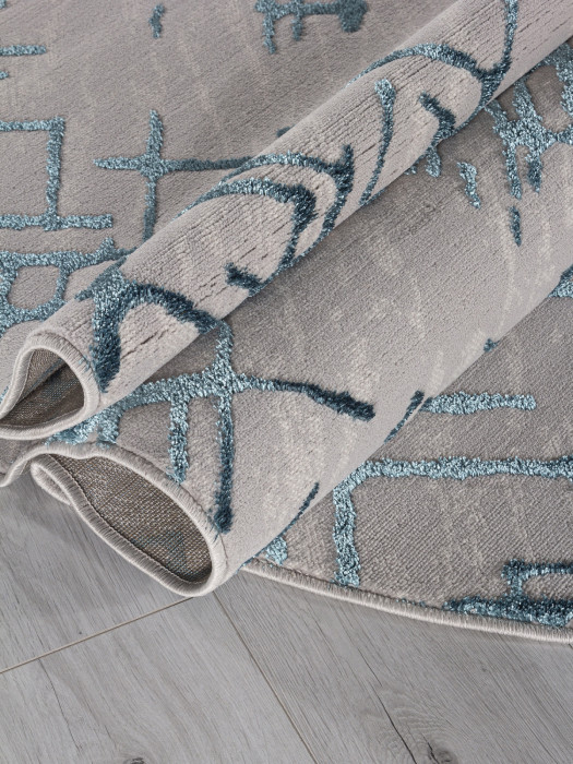 Ковер F164 - GRAY-D.BLUE - Овал - коллекция LIMAN