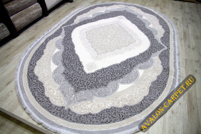 Ковер 36846A oval L.GREY / GREY