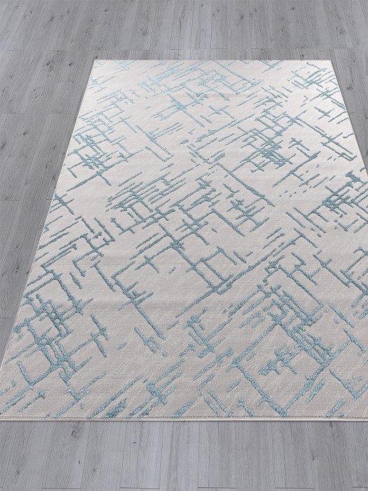 Ковер F164 - GRAY-D.BLUE - Прямоугольник - коллекция LIMAN