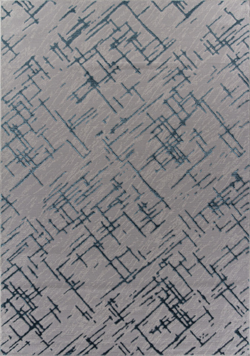 Ковер F164 - GRAY-D.BLUE - Прямоугольник - коллекция LIMAN