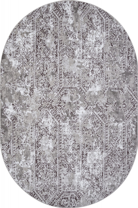 Ковер F390 - GRAY - Овал - коллекция SILVER
