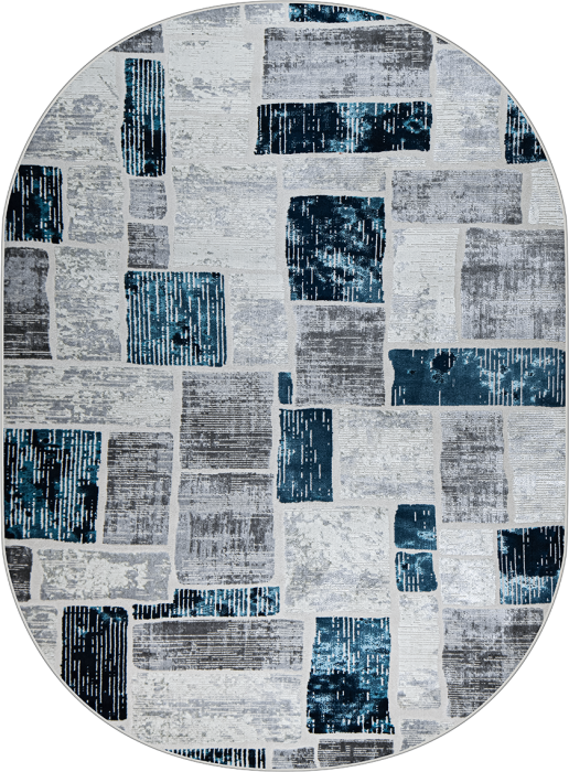 Ковер 38471A oval BLUE FLS / L.GREY