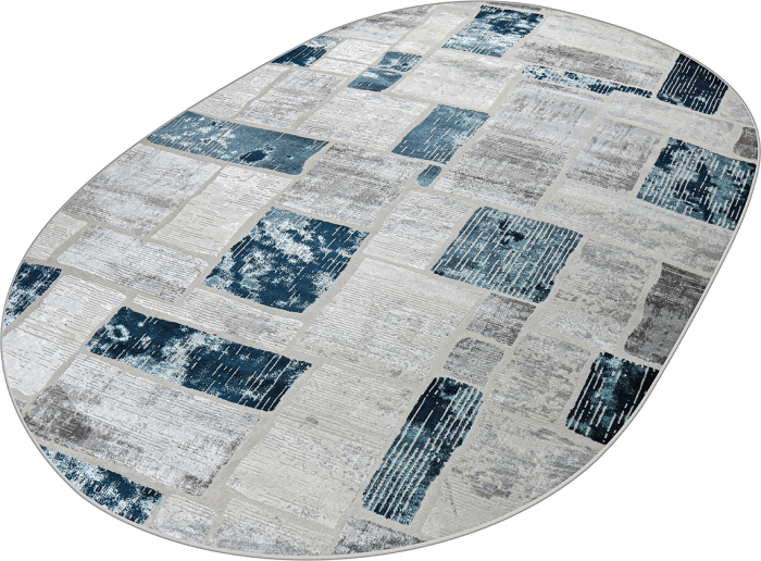 Ковер 38471A oval BLUE FLS / L.GREY