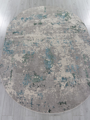 Ковер F477 - GRAY-BLUE - Овал - коллекция LIMAN