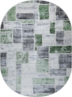 Ковер 38471A oval GREEN FLS / L.GREY