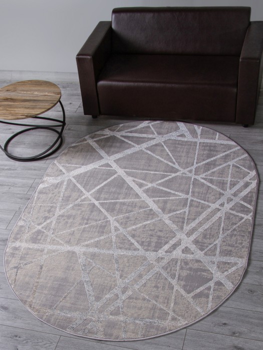 Ковер F478 - GRAY-BEIGE - Овал - коллекция LIMAN