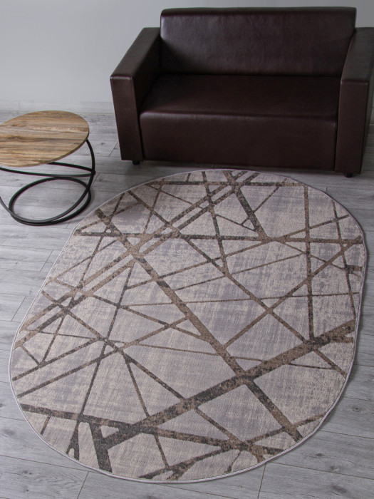 Ковер F478 - GRAY-BEIGE - Овал - коллекция LIMAN