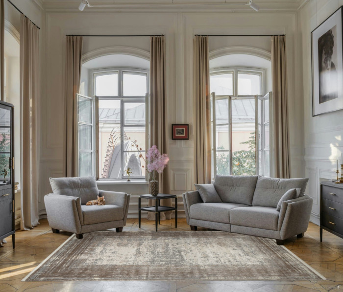 Ковер 26927A - GRY / D.BEIGE - Прямоугольник - коллекция MARMARIS