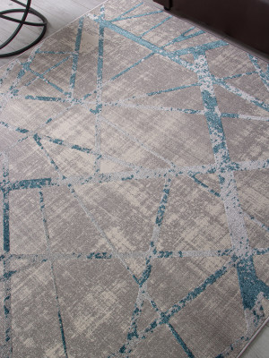 Ковер F478 - GRAY-BLUE - Дорожка - коллекция LIMAN