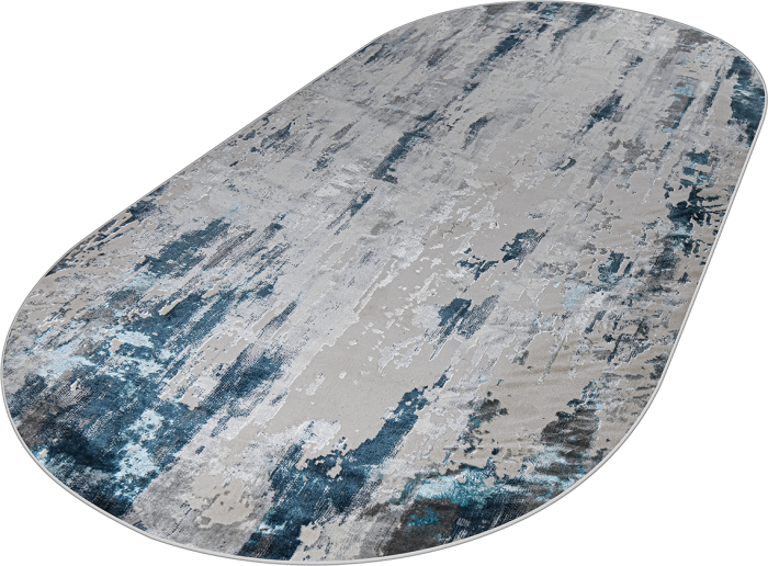 Ковер 37107A oval BLUE FLS / L.GREY