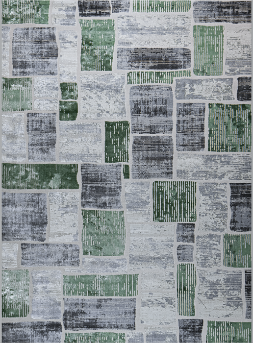 Ковер 38471A stan GREEN FLS / L.GREY