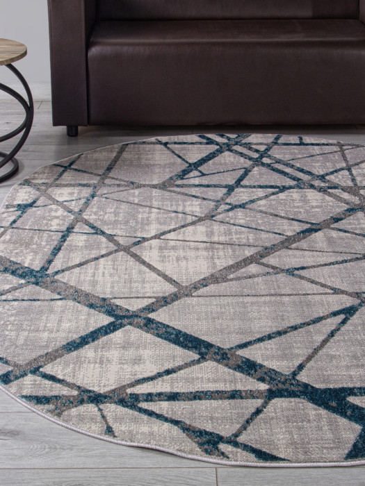 Ковер F478 - GRAY-BLUE - Овал - коллекция LIMAN