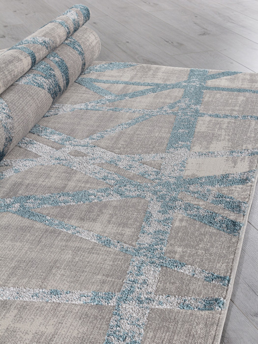 Ковер F478 - GRAY-BLUE - Прямоугольник - коллекция LIMAN