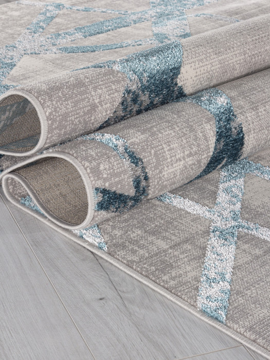 Ковер F478 - GRAY-BLUE - Прямоугольник - коллекция LIMAN